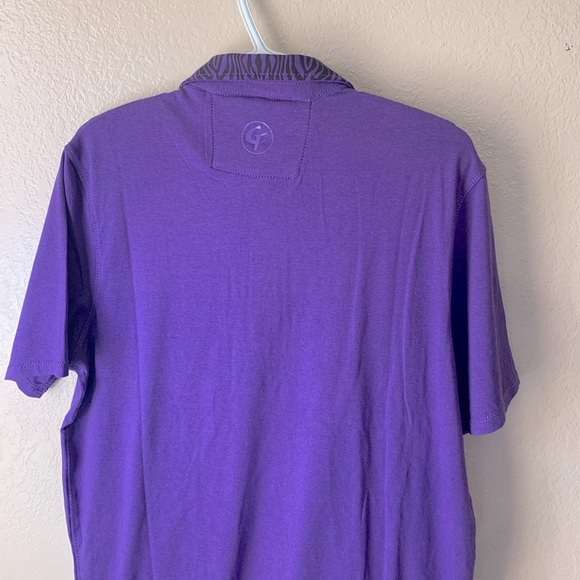 Cut Throat Golf Purple Animal Print Bamboo Golf Polo Shirt Size M NWT - Picture 6 of 11